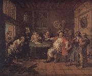 William Hogarth Evaluation of new recruits oil on canvas
